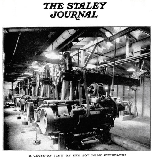 Picture of new soy bean processing plant. Plant opened and began processing soy beans on September 30, 1922.